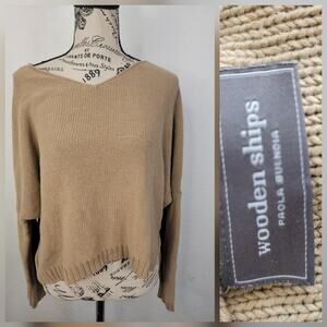 Wooden Ships Sweatshirt Top Sz S/M Boyfriend Fit Relaxed Oversized Semi Crop